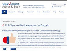 Tablet Screenshot of beck-werbeagentur.de